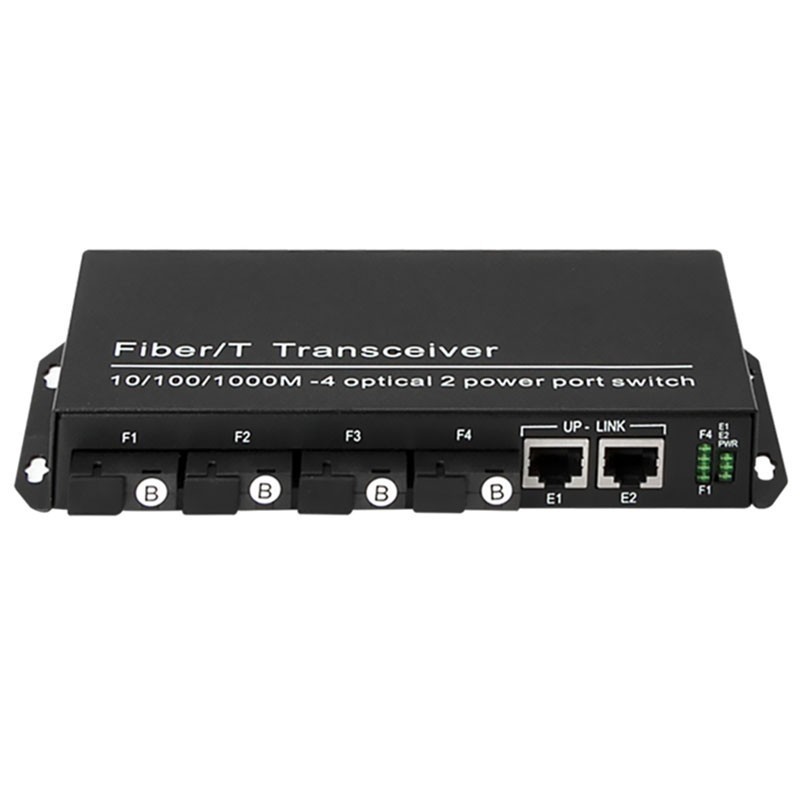 彙聚型百兆/千兆4光2電交換機